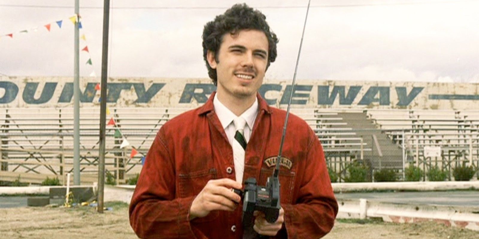 Casey Affleck at a race track in Ocean's Eleven