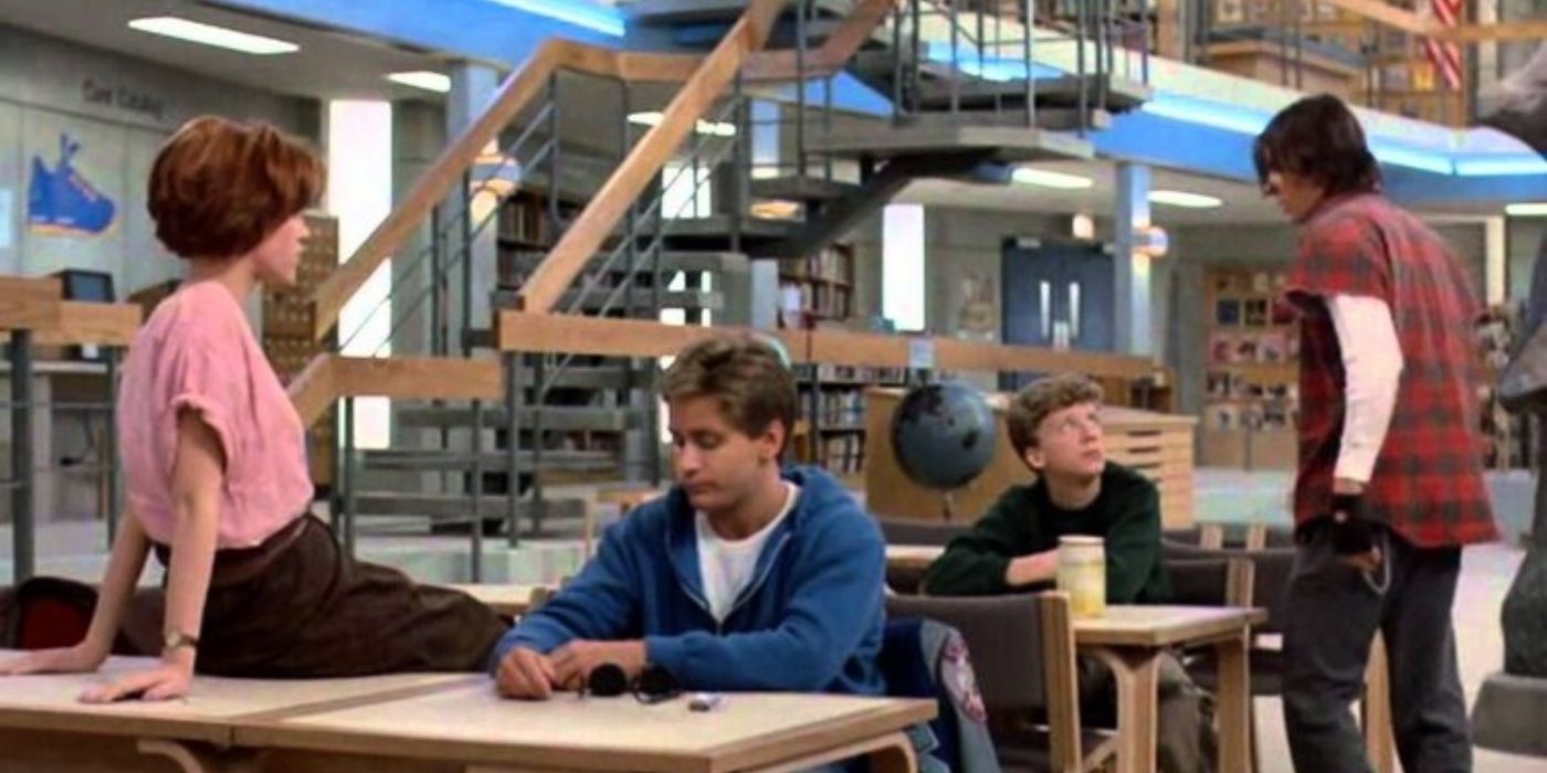 Claire, Andrew, Brian and Bender In The Library in The Breakfast Club