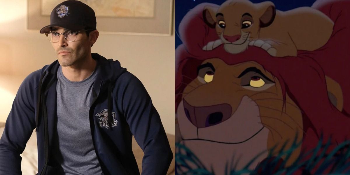 A split image features Clark in Superman And Lois and Mufasa in The Lion King