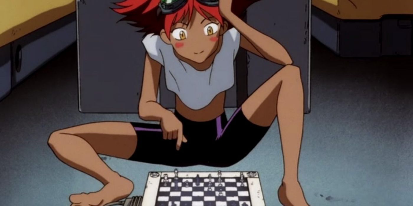 Ed playing chess in Cowboy Bebop