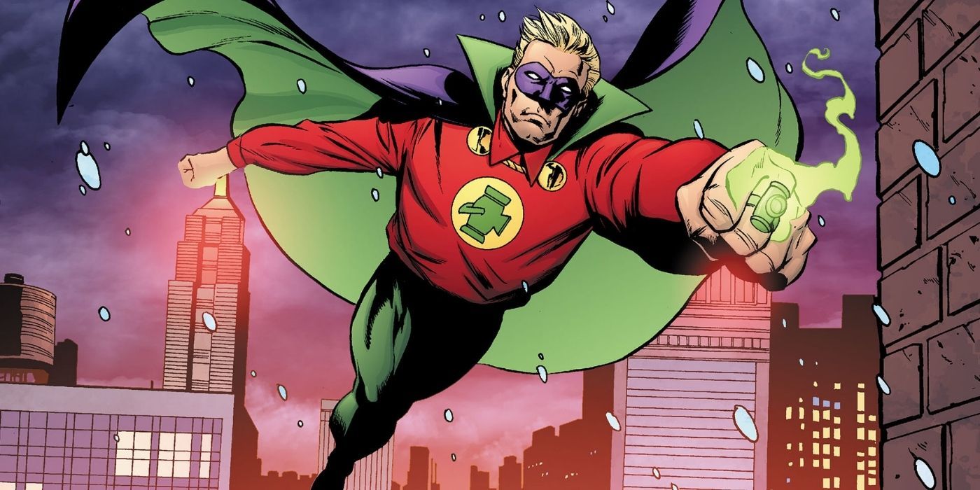 Alan Scott flying and using his ring in DC Comics
