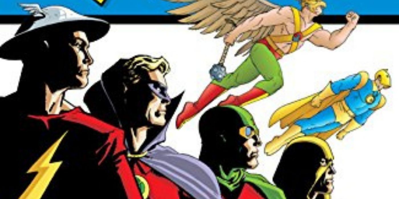 The JSA on the cover of a comic issue