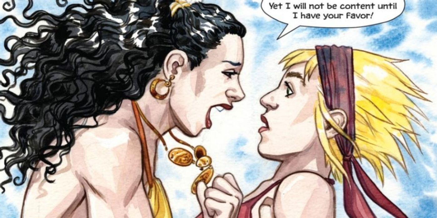 Diana and Alethea talking in DC Comics