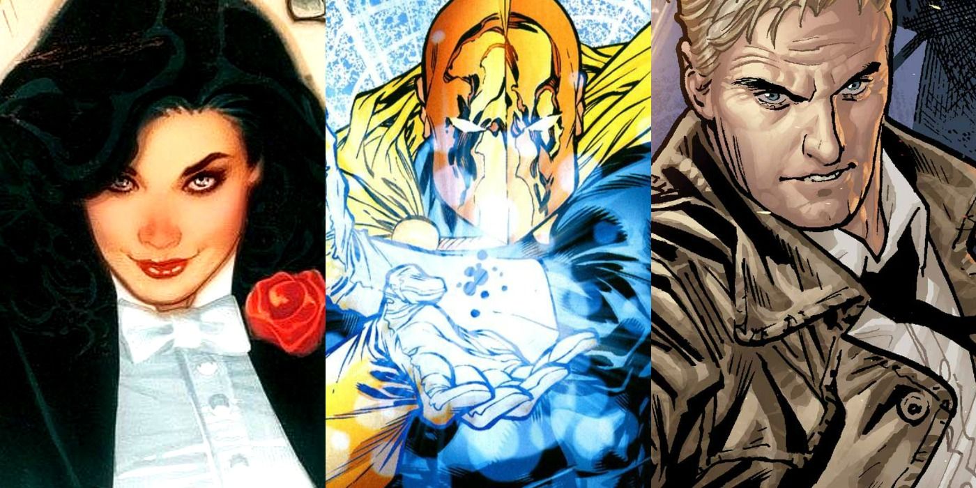 Split image of magicians in DC comics