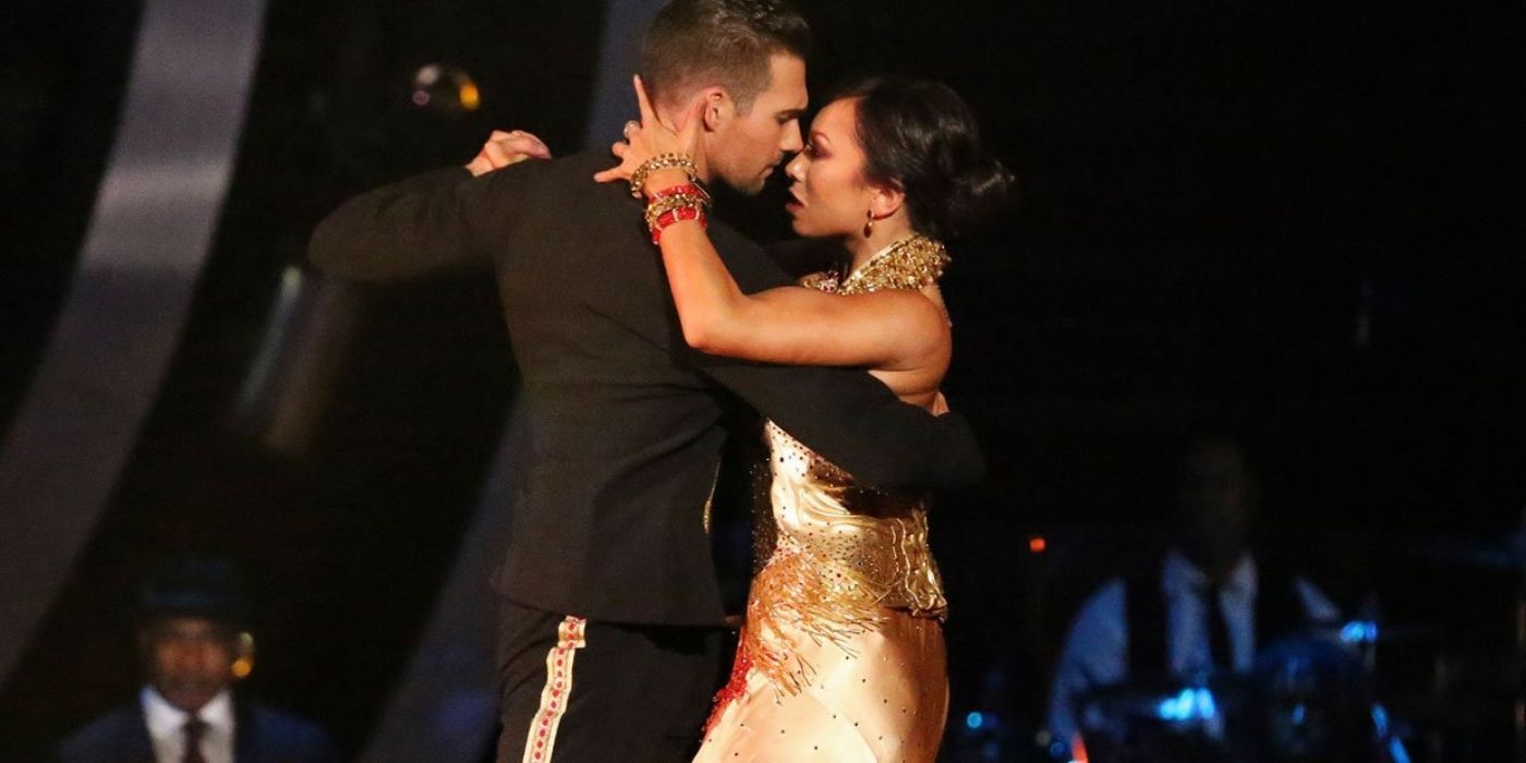 James Maslow and Cheryl Burje performing on Dancing with the Stars