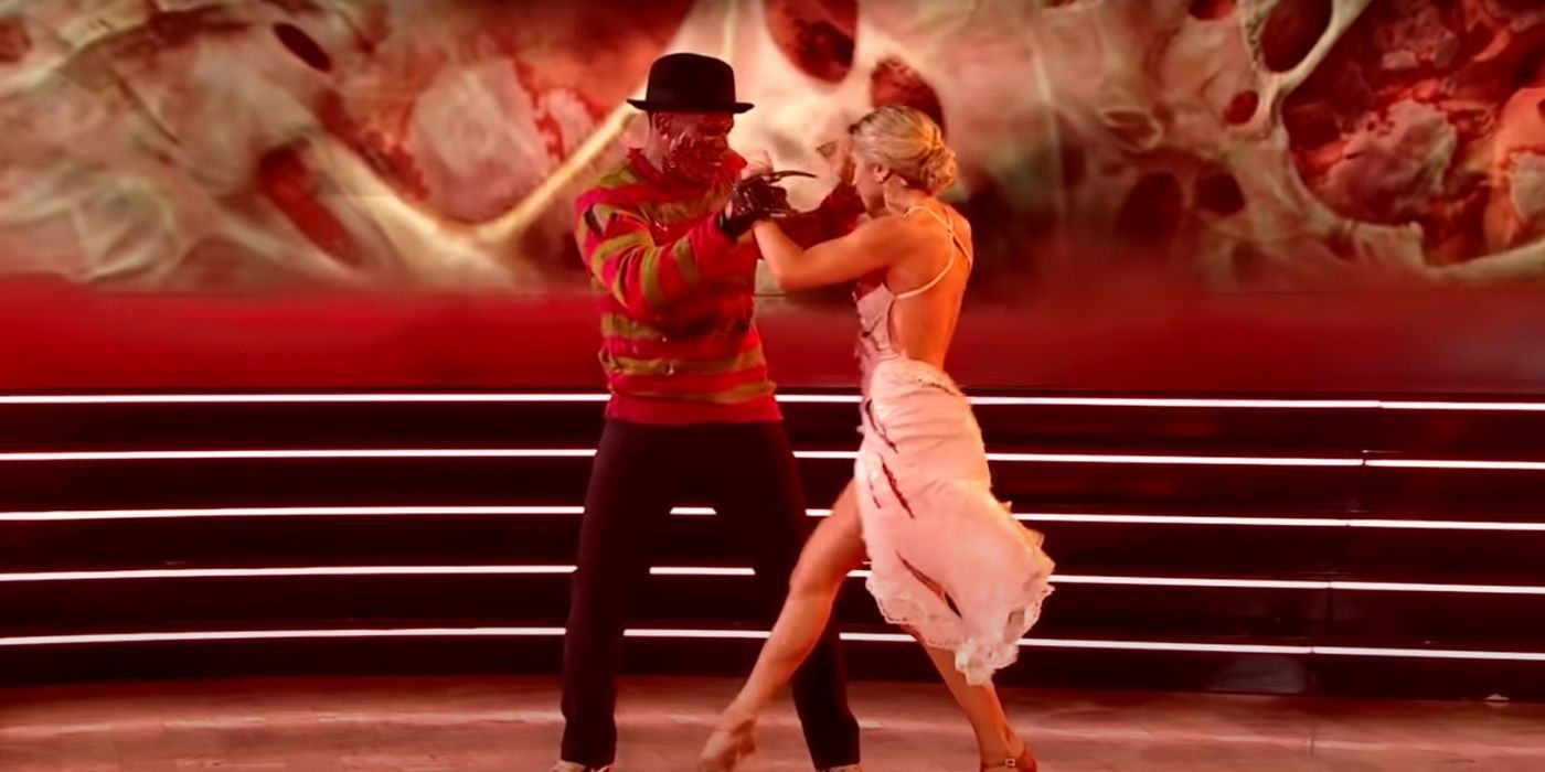Nelly dressed as Freddy Kruger doing the tango in Dancing with the Stars
