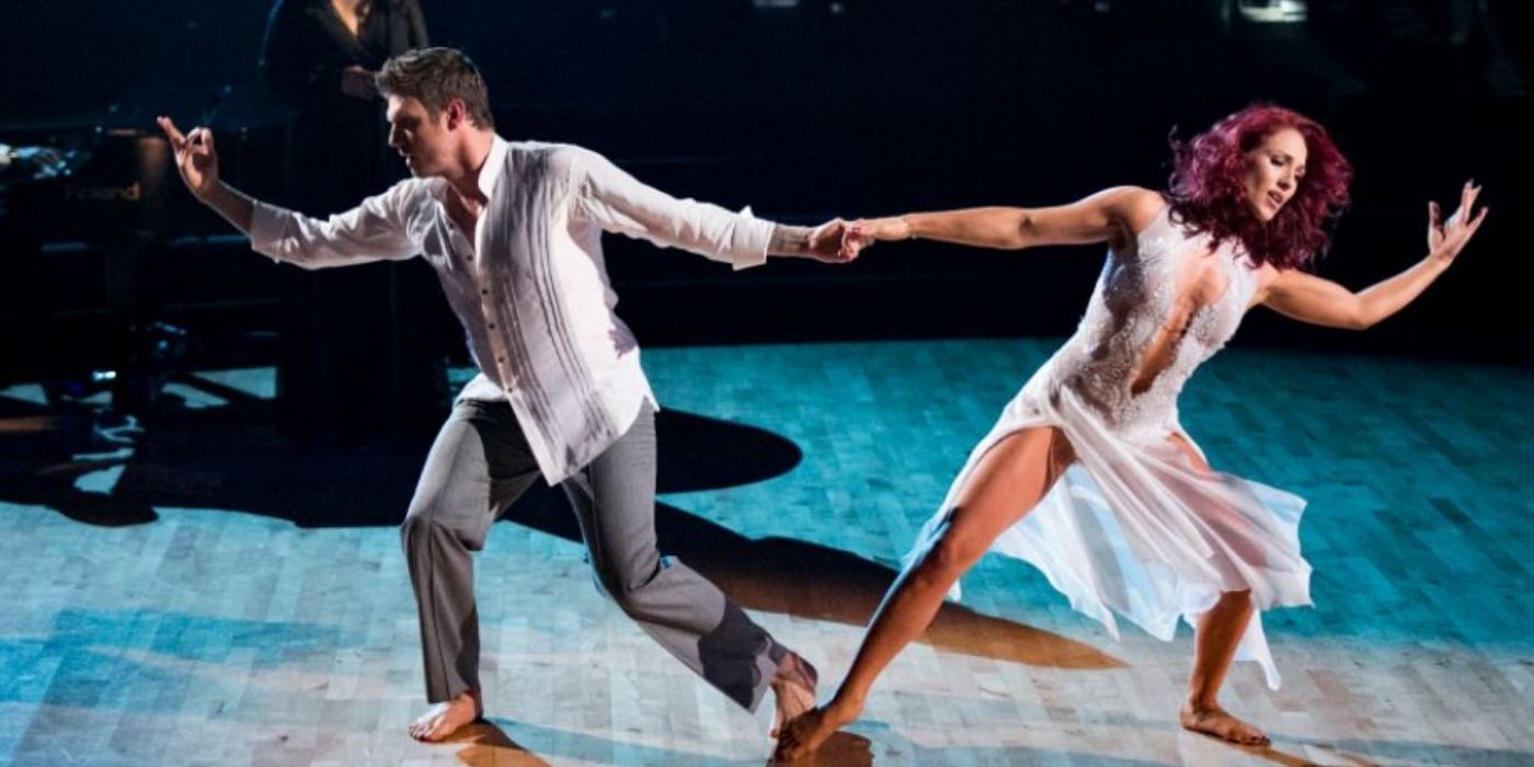 Nick Carter and his partner performing on Dancing with the Stars