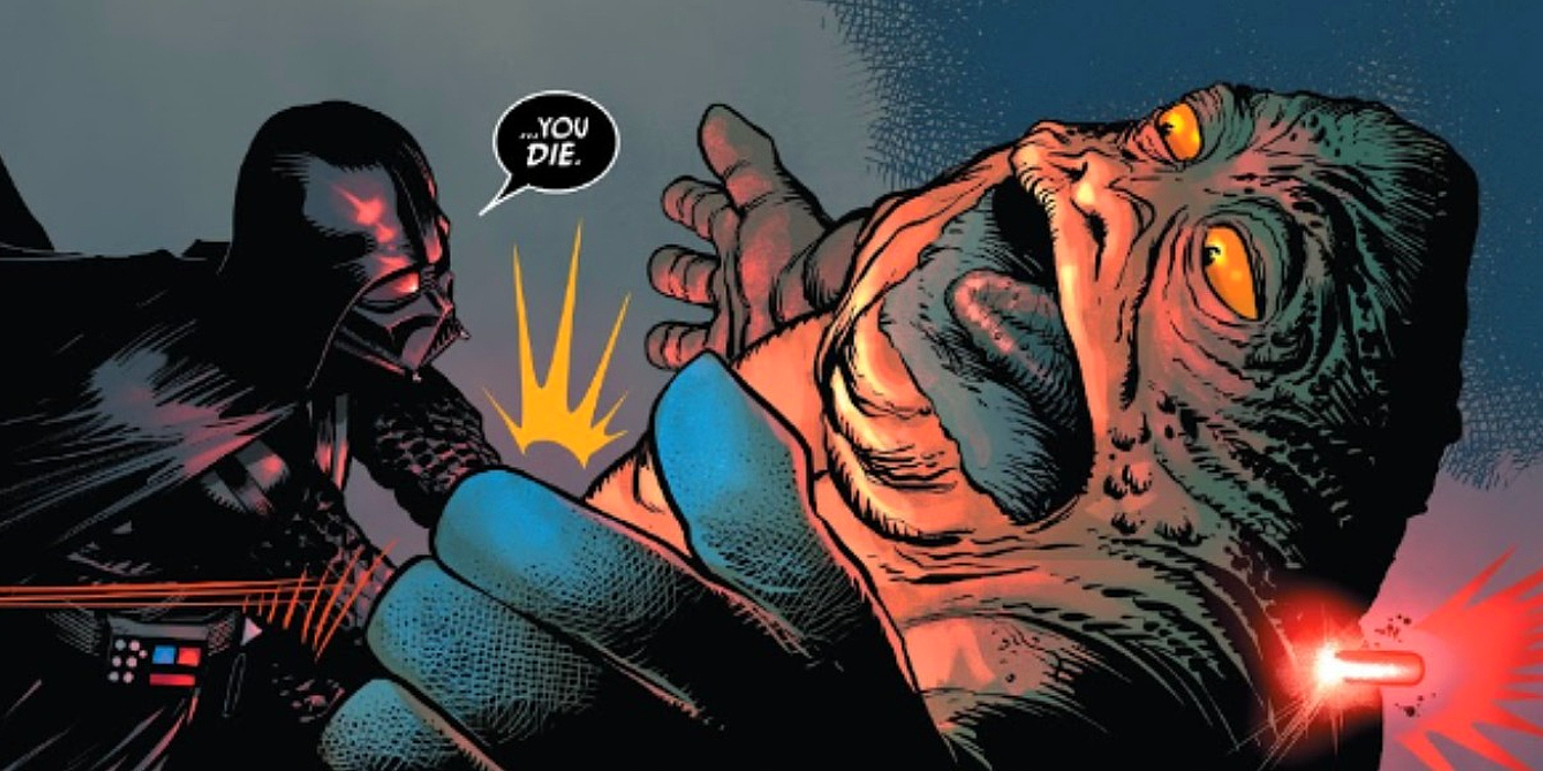 Darth Vader killing a Hutt in the Star Wars comics