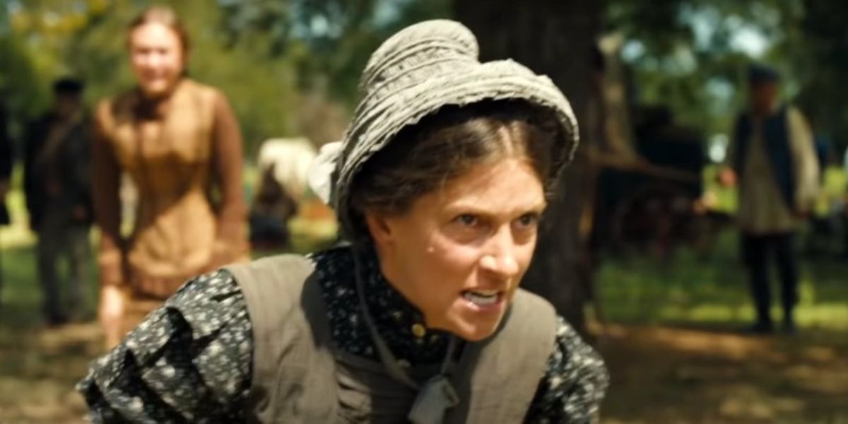 Tia Claire enfrentando bandidos em 1883