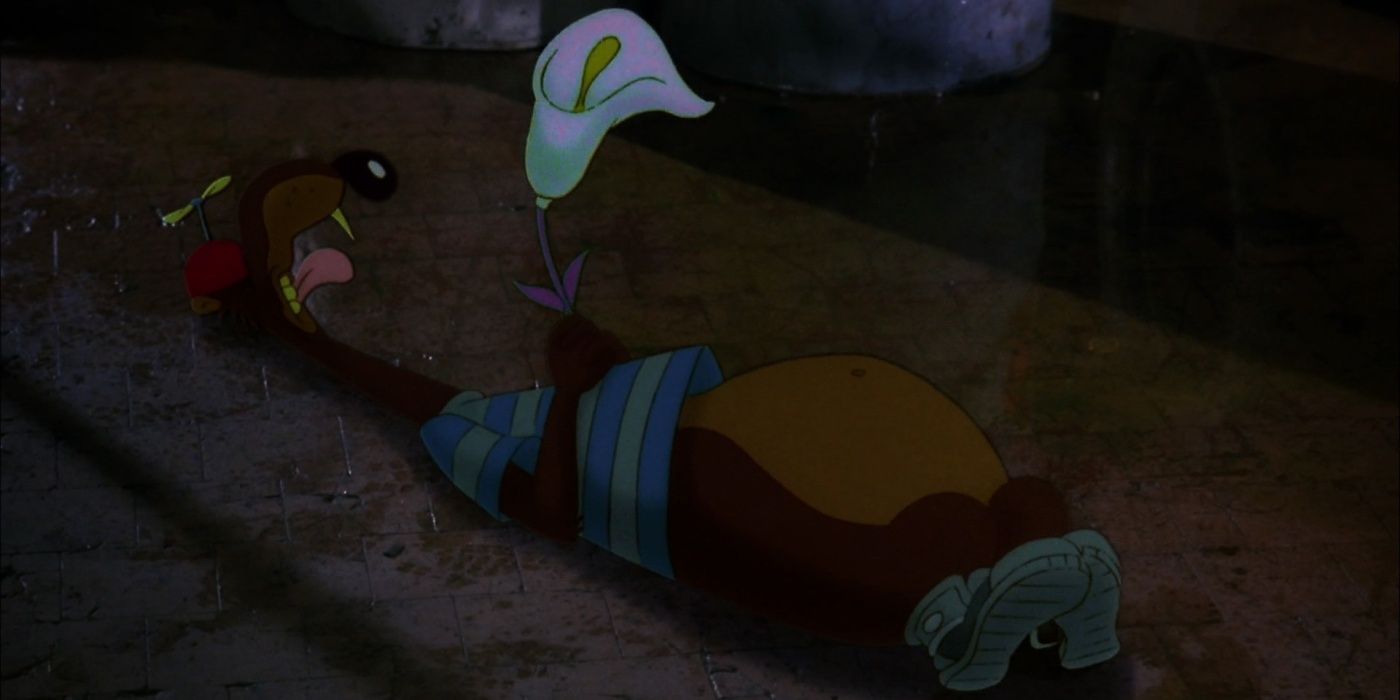 A weasle lies dead on the floor in Who Framed Roger Rabbit