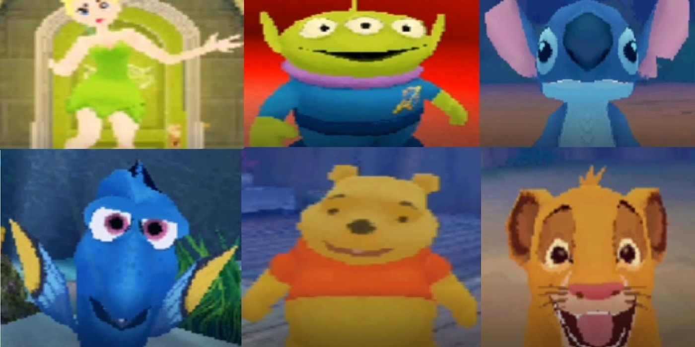 A selection of characters from Disney Friends on DS