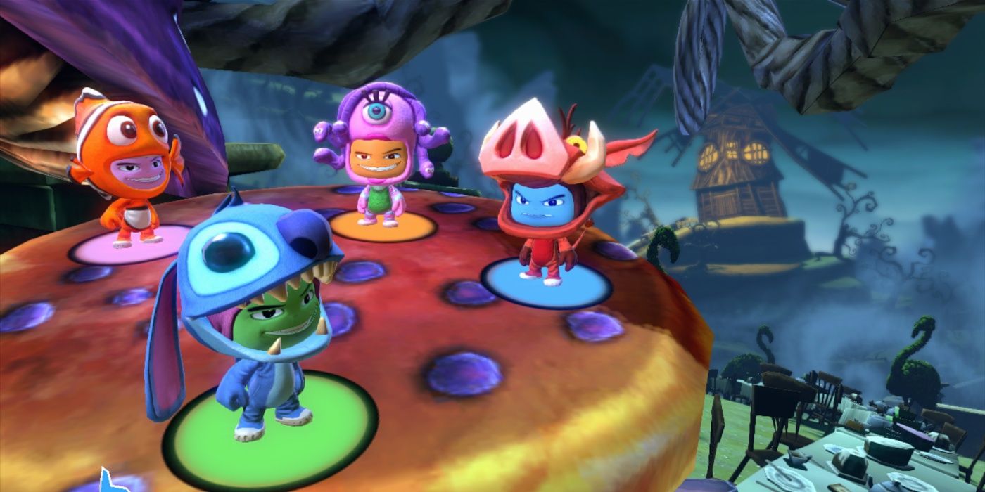 Four players in a round of Disney Universe