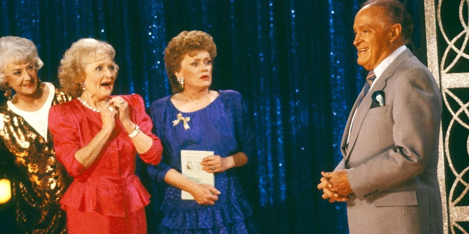 Dorothy, Rose, and Blanche meet Bob Hope in The Golden Girls