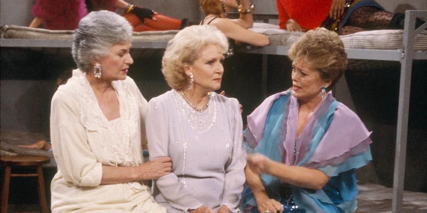 Dorothy, Rose, and Blanche together in jail in The Golden Girls