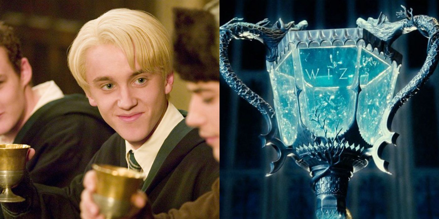 Draco and the Goblet of Fire split image