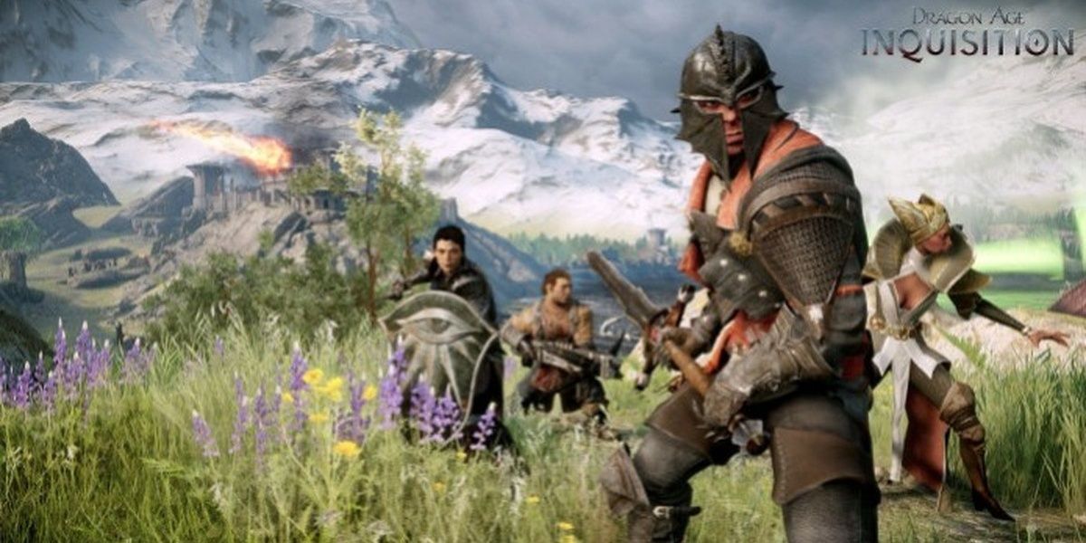 Dragon Age Inquisition characters preparing to fight.