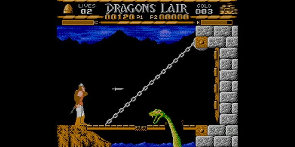 A screenshot of the video game Dragon's Lair on the NES.
