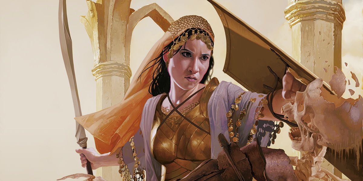 Artwork of a female fighter in Dungeons & Dragons.