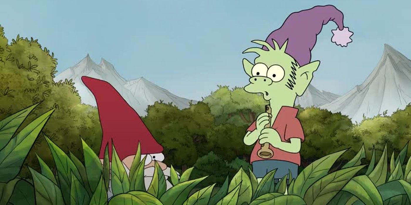 Elfo meets a gnome in Disenchantment.