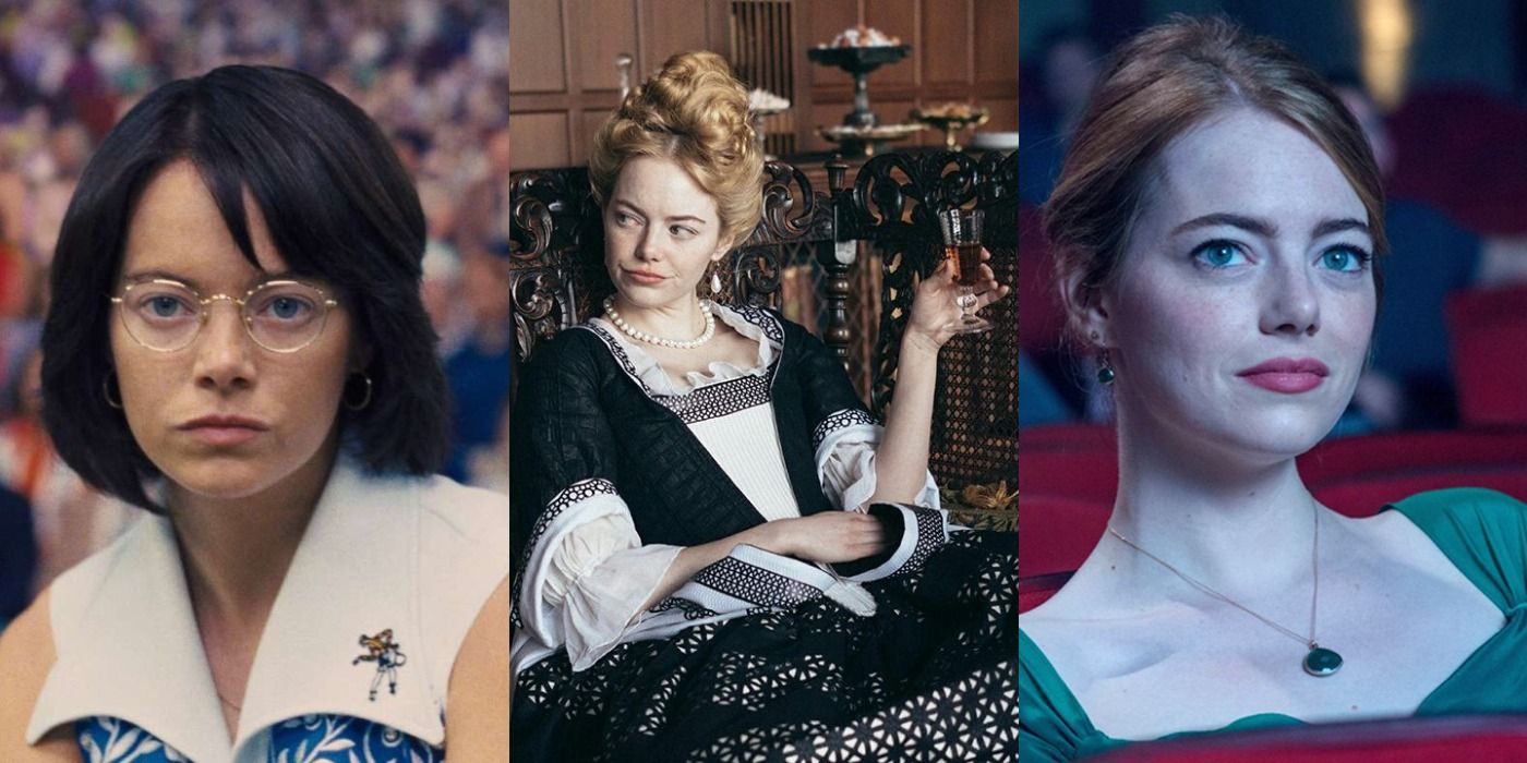 Emma Stone in Battle of the Sexes, The Favourite and La La Land