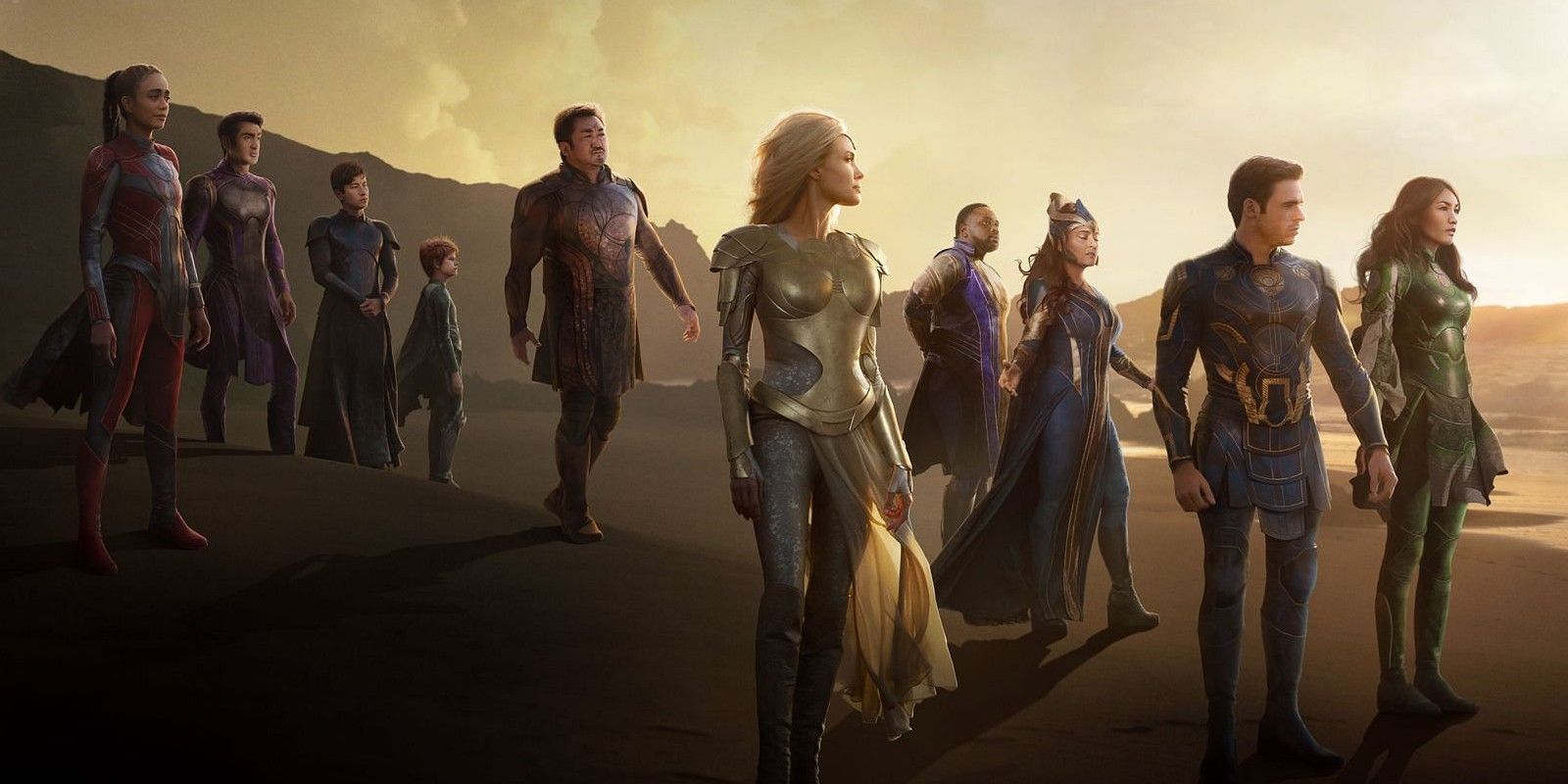 The Eternals together looking into the distance