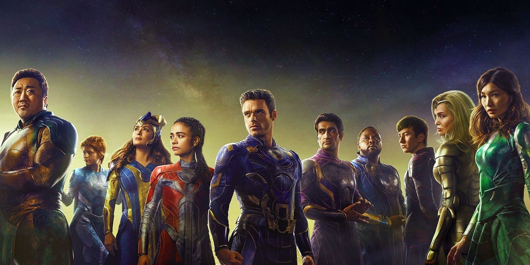Posters for Eternals showing the main characters