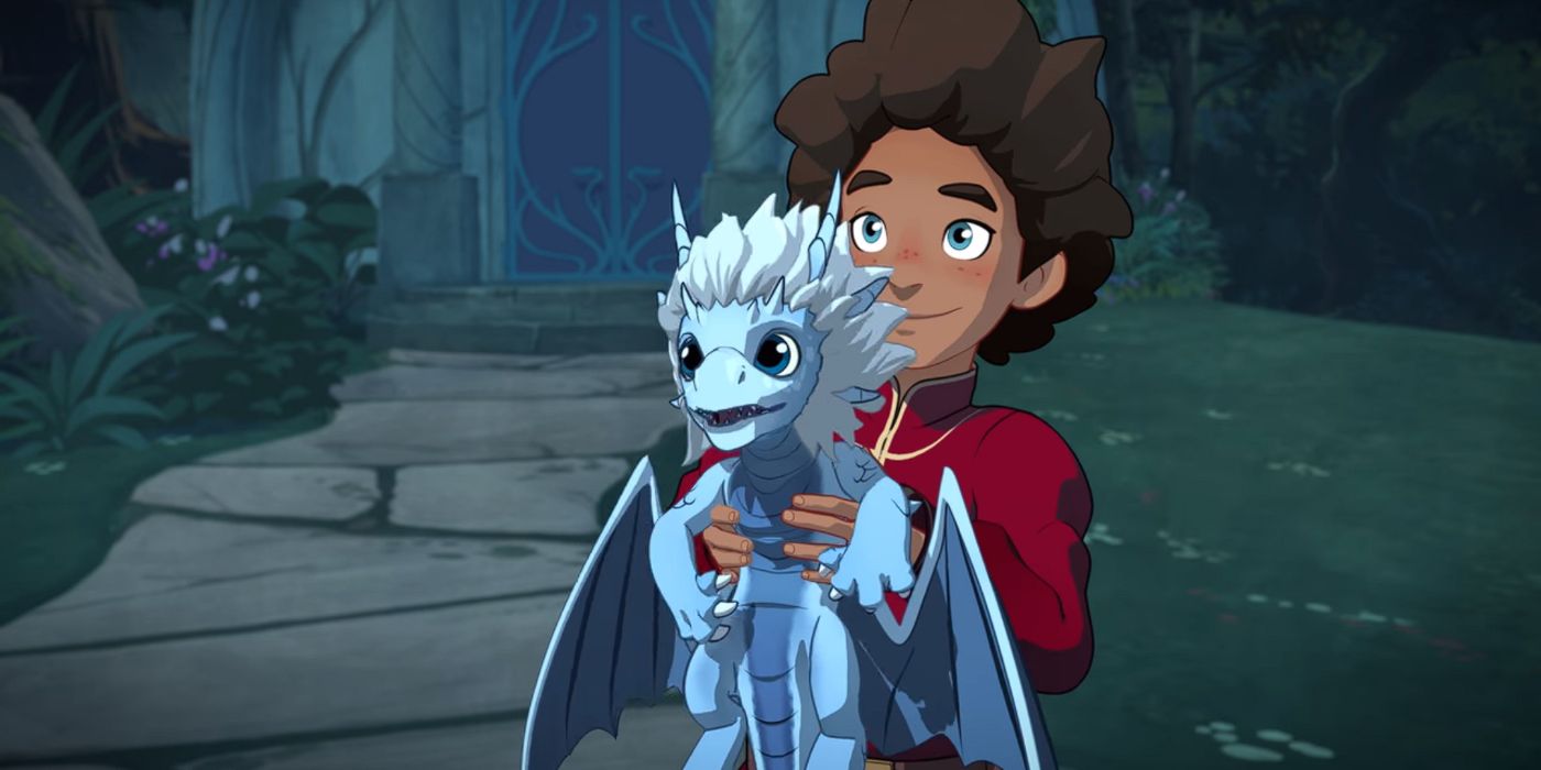 Ezran holds Zym in The Dragon Prince