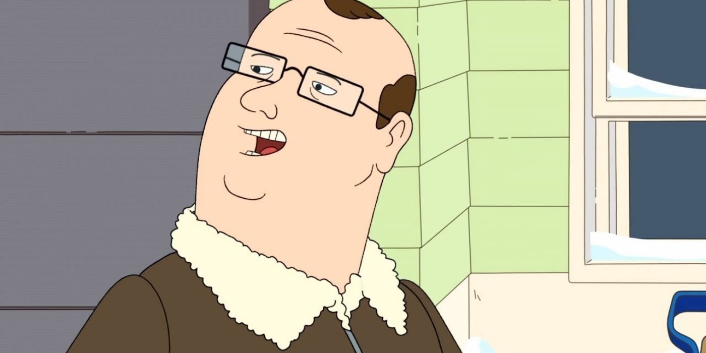 Goomer turning to his right and talking in F is for Family