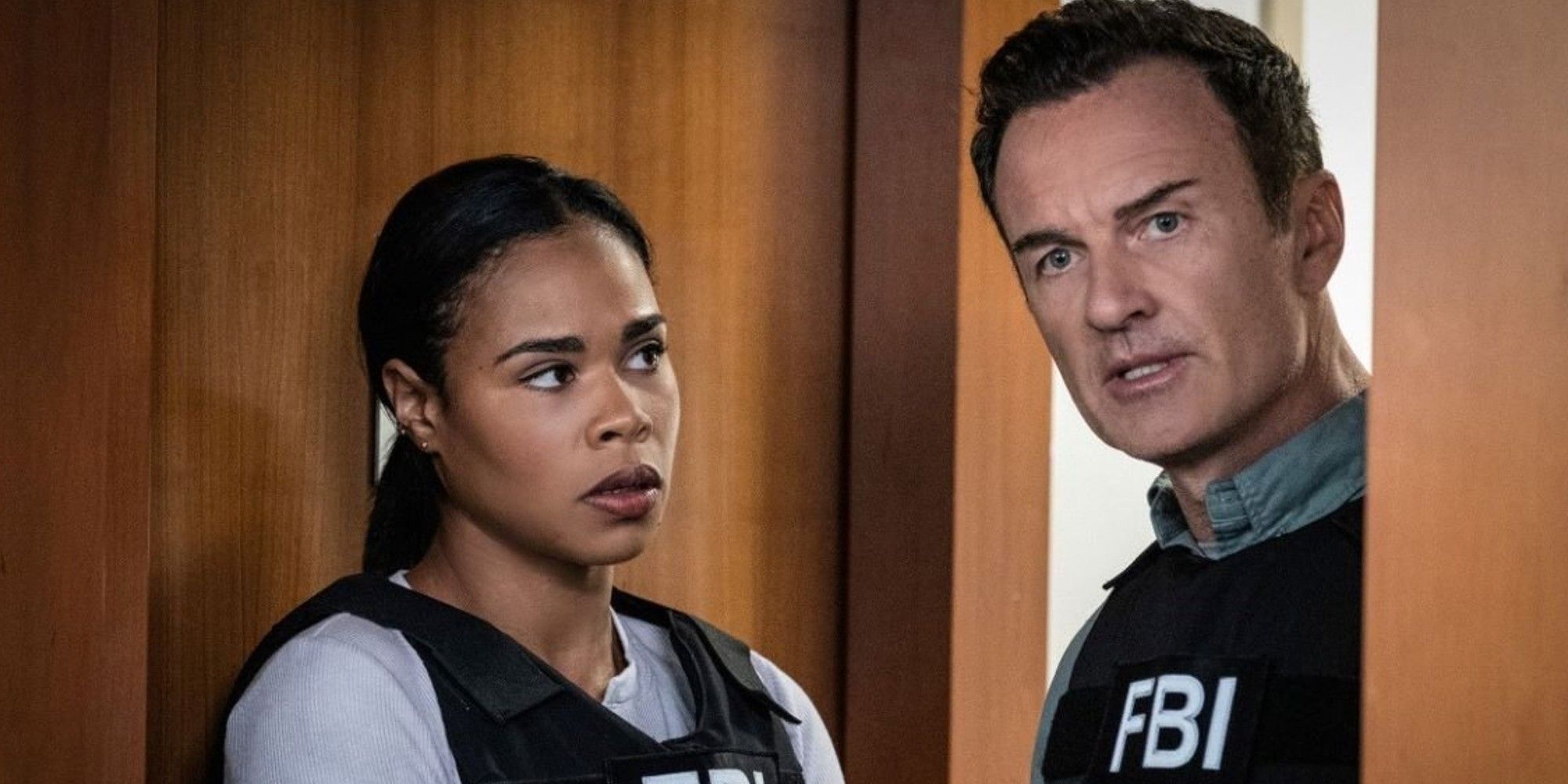 Jess LaCroix (Julian McMahon) and Sheryll (Roxy Stenberg) are on the case on FBI: Most Wanted