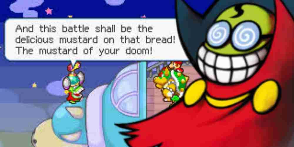 A screenshot of Mario and Luigi with Fawful on the side.
