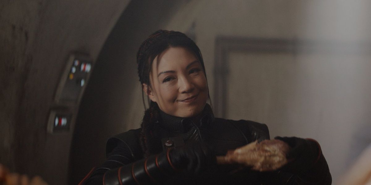 Fennec Shand (Ming-Na Wen) enjoying the trappings in The Book of Boba Fett