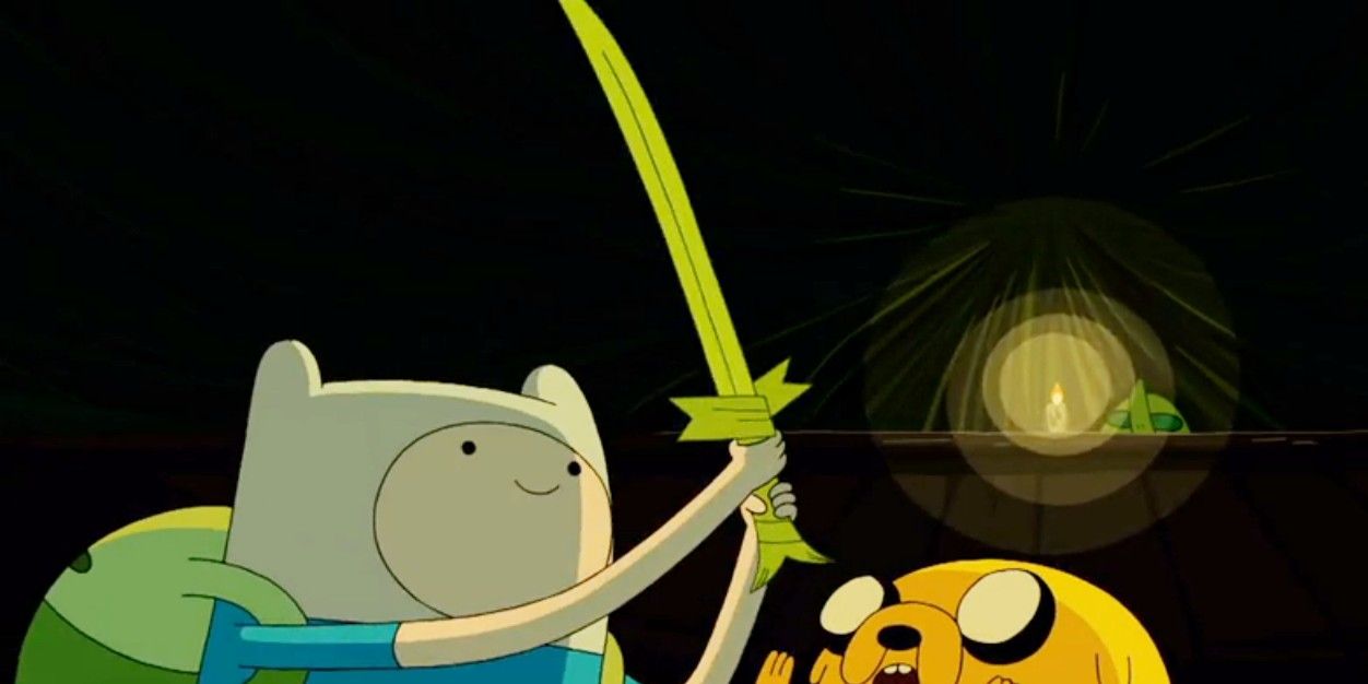 Finn gets his grass sword in Adventure time
