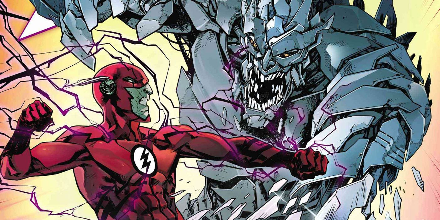 Flash fighting Doomsday in the comics.