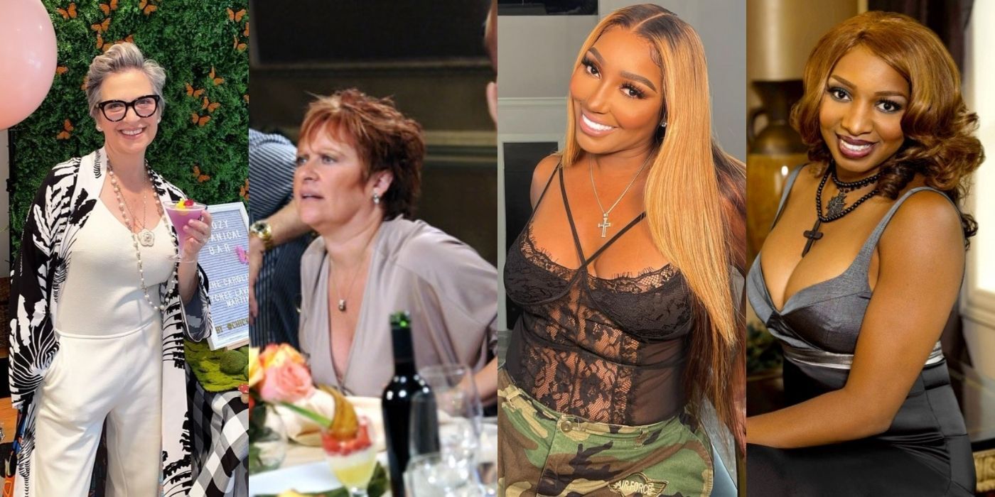 Four images of Caroline Manzo and Nene Leakes from RHONJ and RHOA