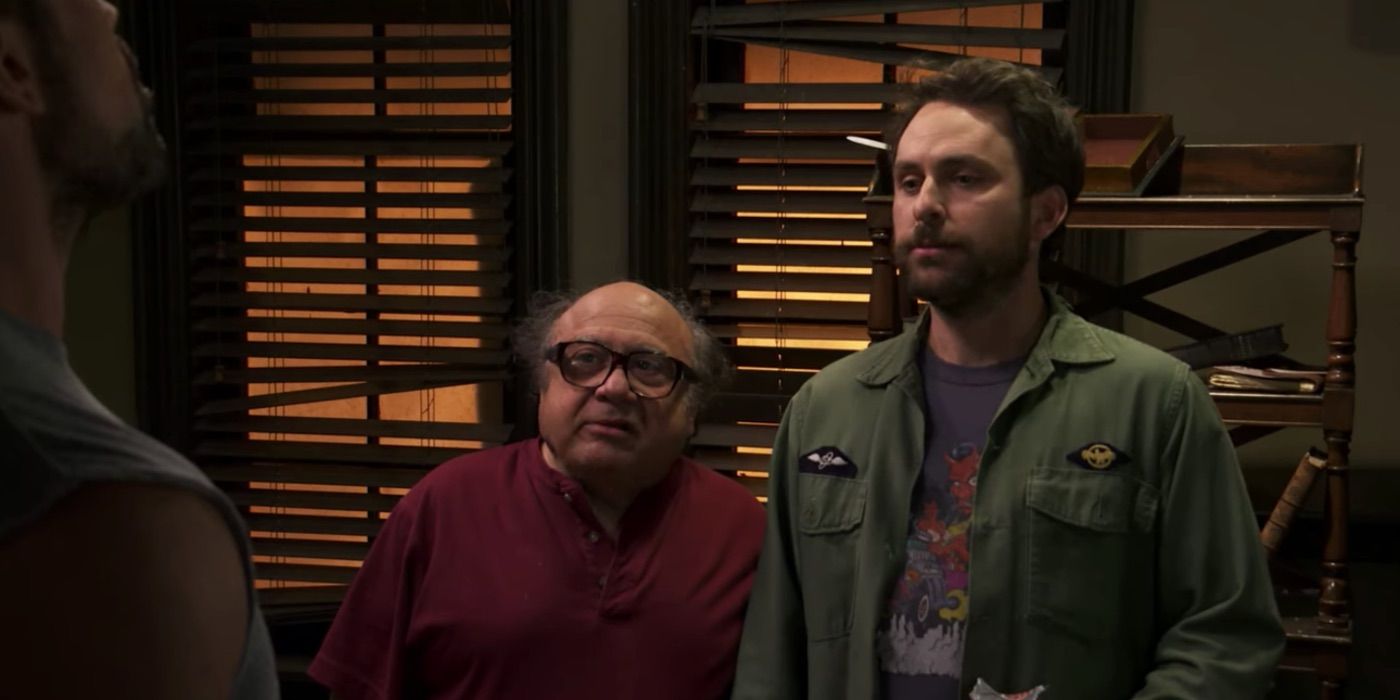 Frank and Charlie looking at Mac in It's Always Sunny in Philadelphia.