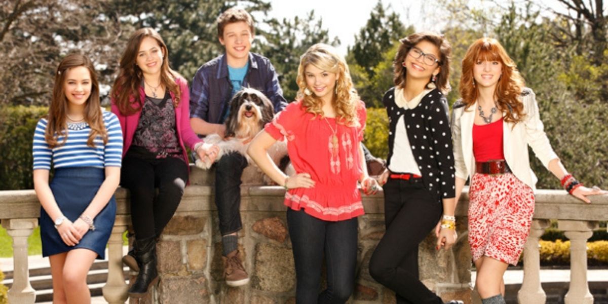 The cast of the DCOM Frenemies outside