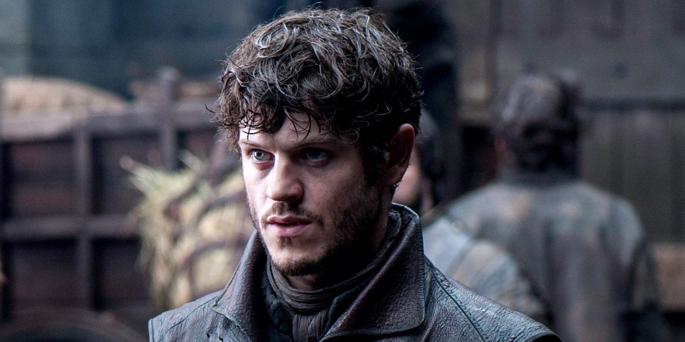 Ramsay Bolton looks serious within Winterfell's walls in Game of Thrones
