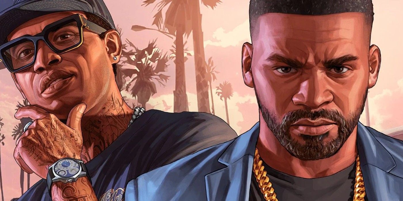 GTA franklin and lamar stare at camera