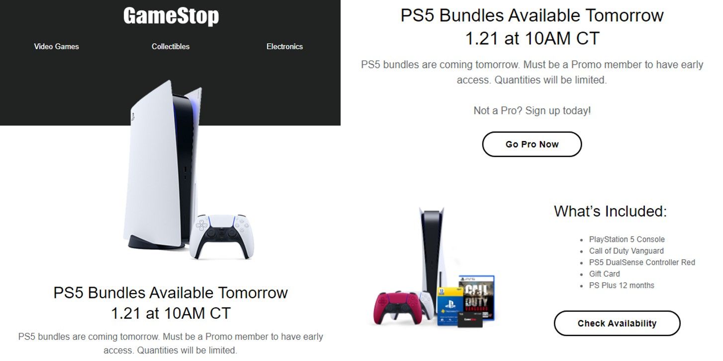 GameStop PS5 Bundle Stock Announcement Jan 22