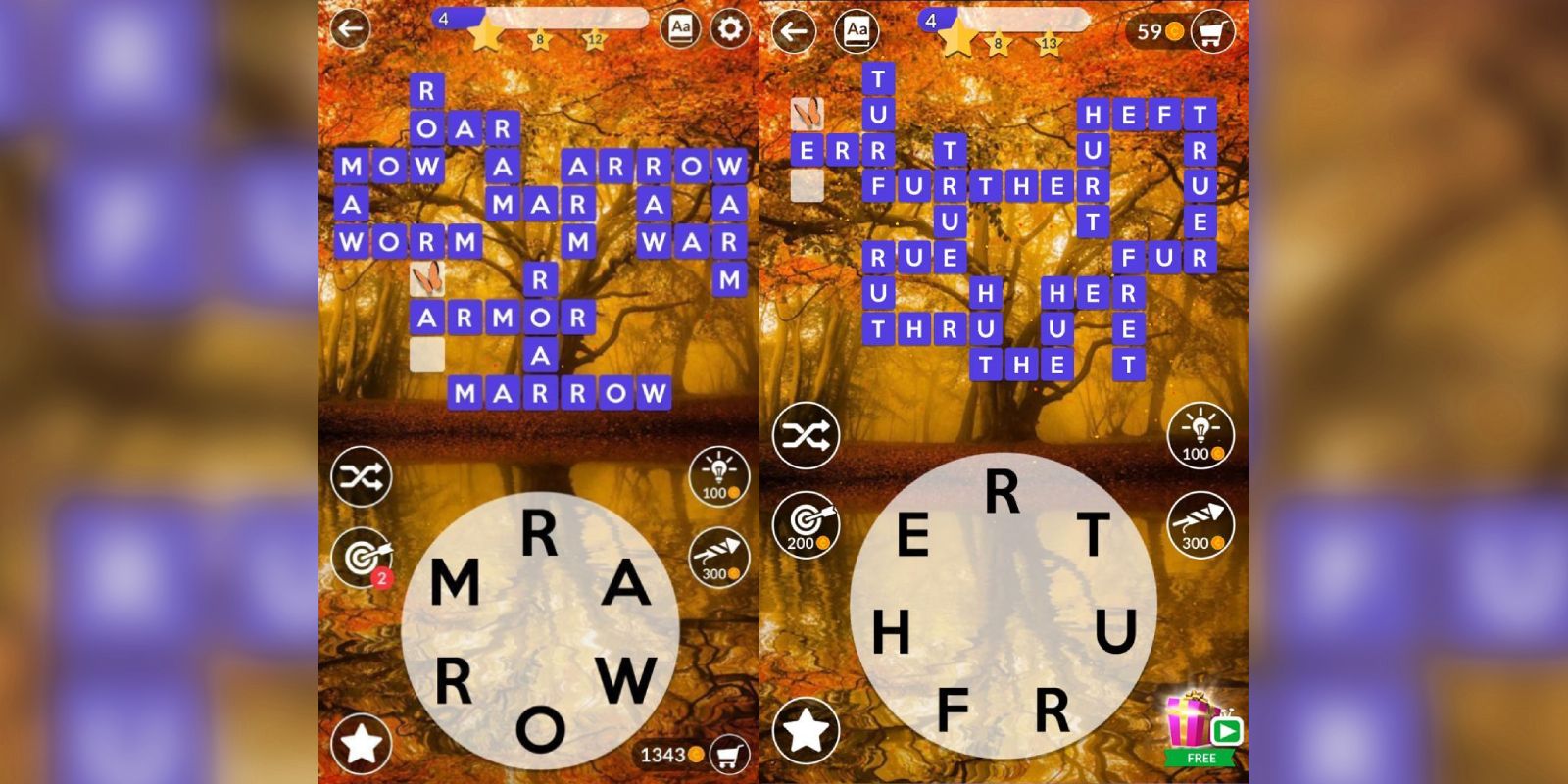 Wordscapes game screenshot