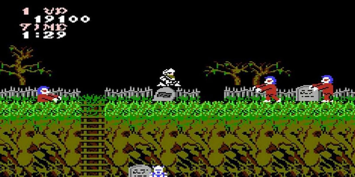 A screenshot of the retro video game Ghosts 'n Goblins.