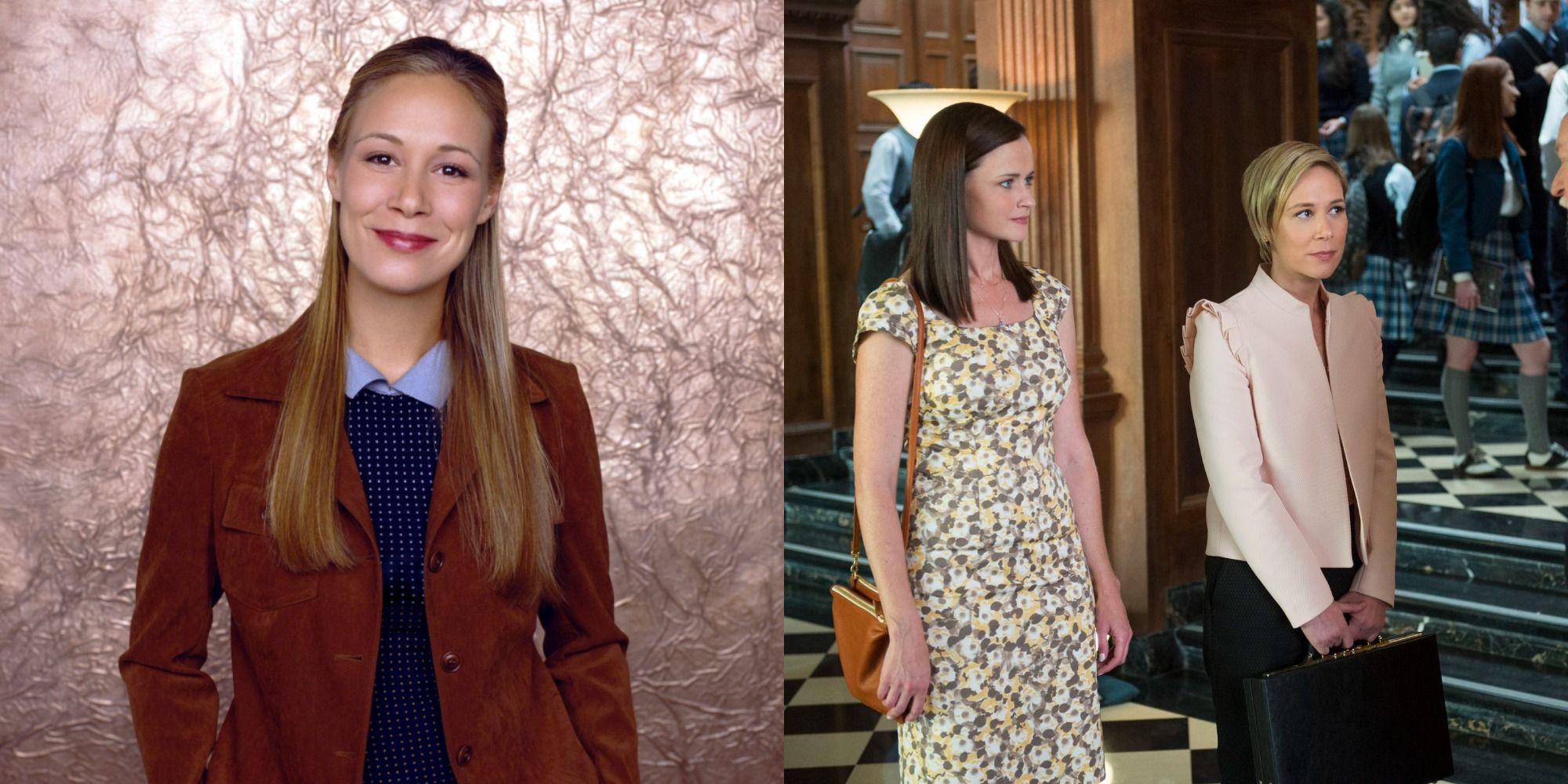 Split image showing Paris alone and with Rory in Gilmore Girls and A Year in the Life