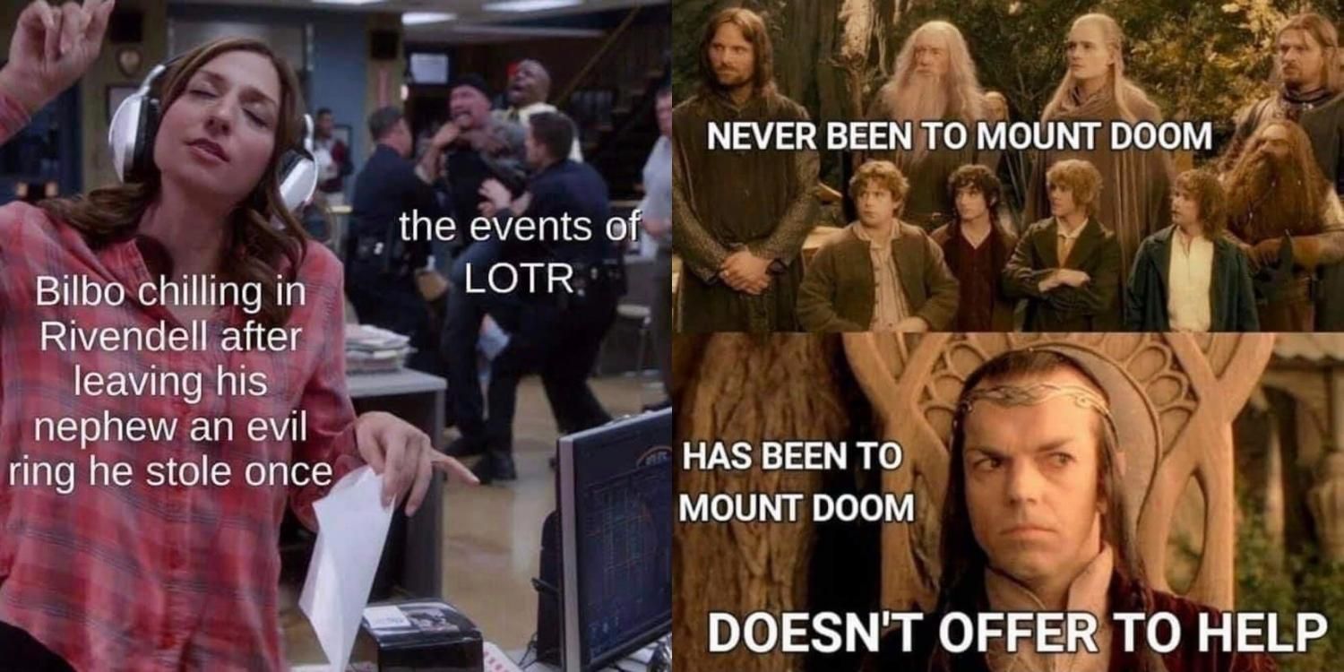 Split image of two Lord of the Rings memes