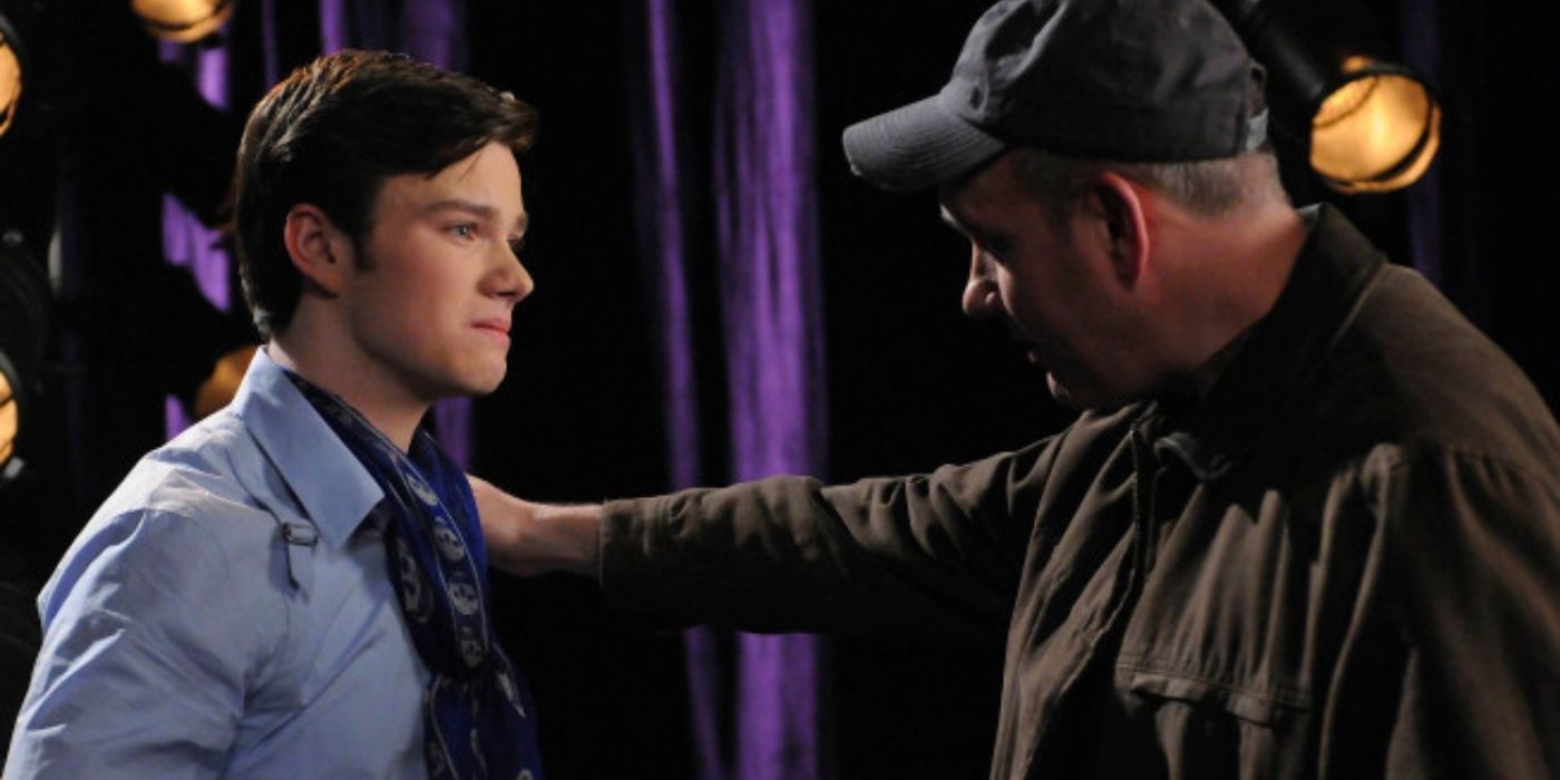 Burt e Kurt tendo uma conversa franca em Glee