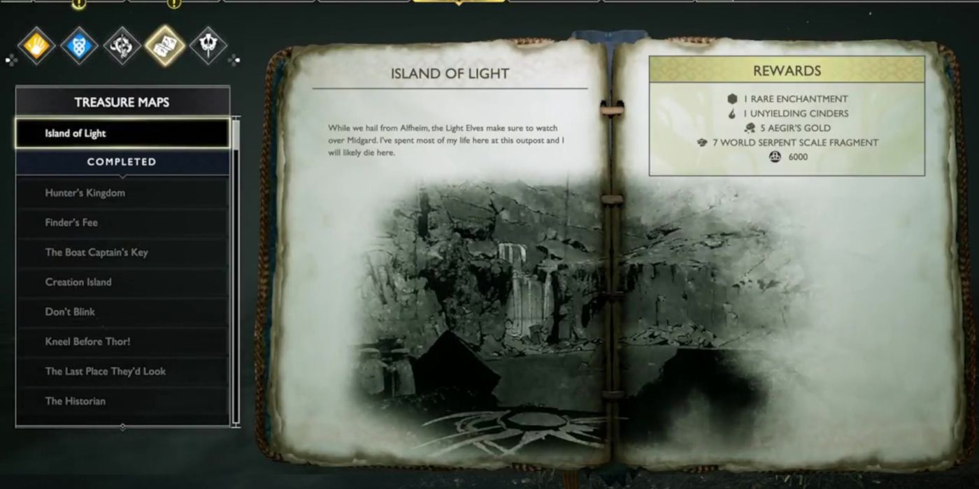 God of War Island of Light Treasure Map