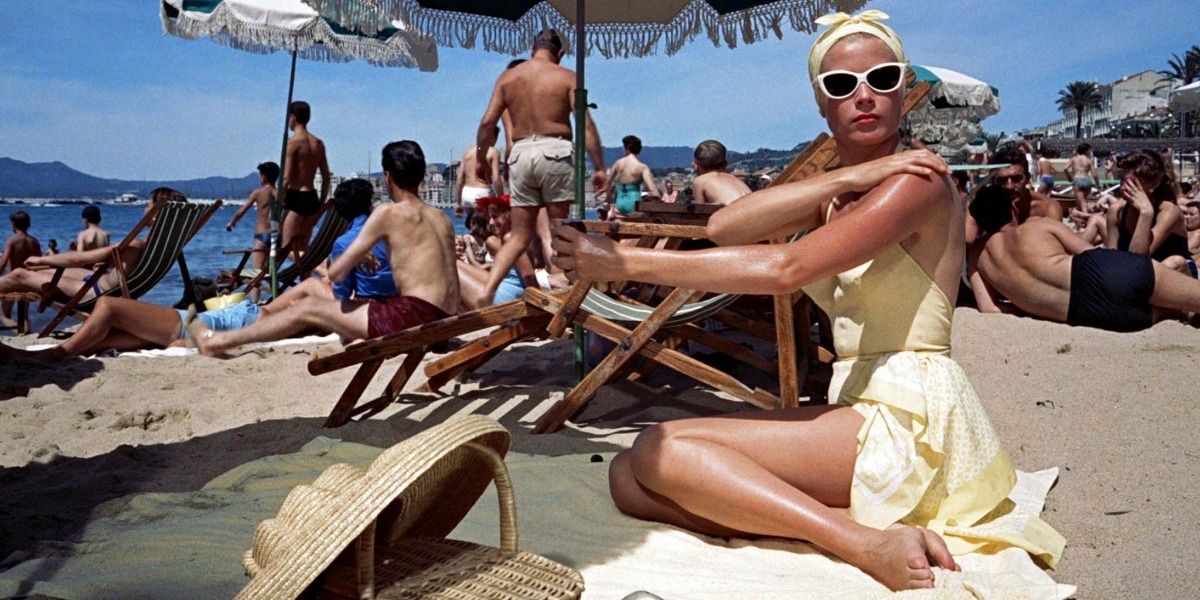 Grace Kelly on the beach in To Catch a Thief