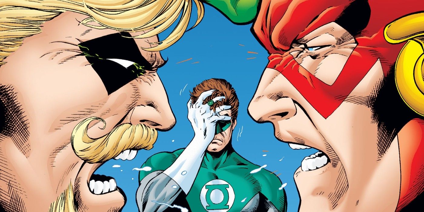 Green Arrow fights Green Lantern in DC Comics