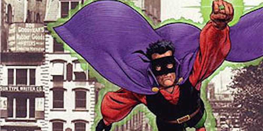 Image of Green Lantern Evil&rsquo;s Might as he flies around the street