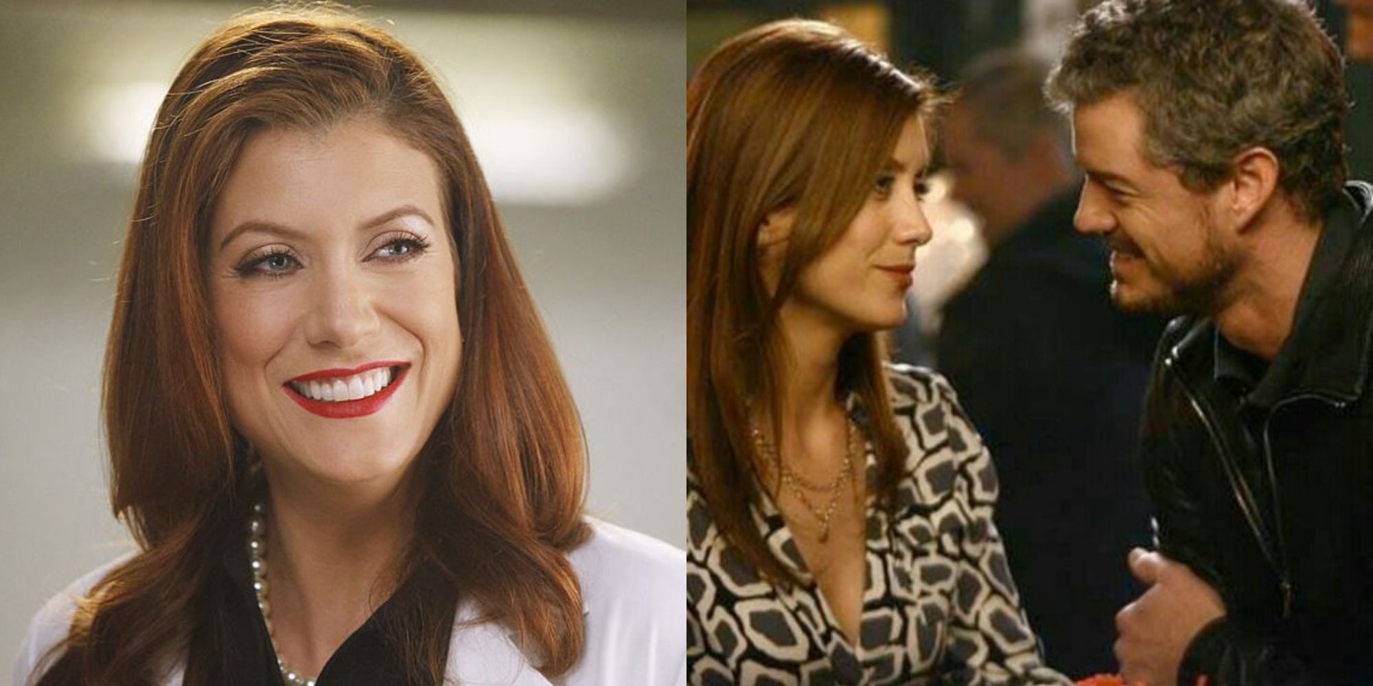 Split image showing Addison alone and with Mark in Grey's Anatomy