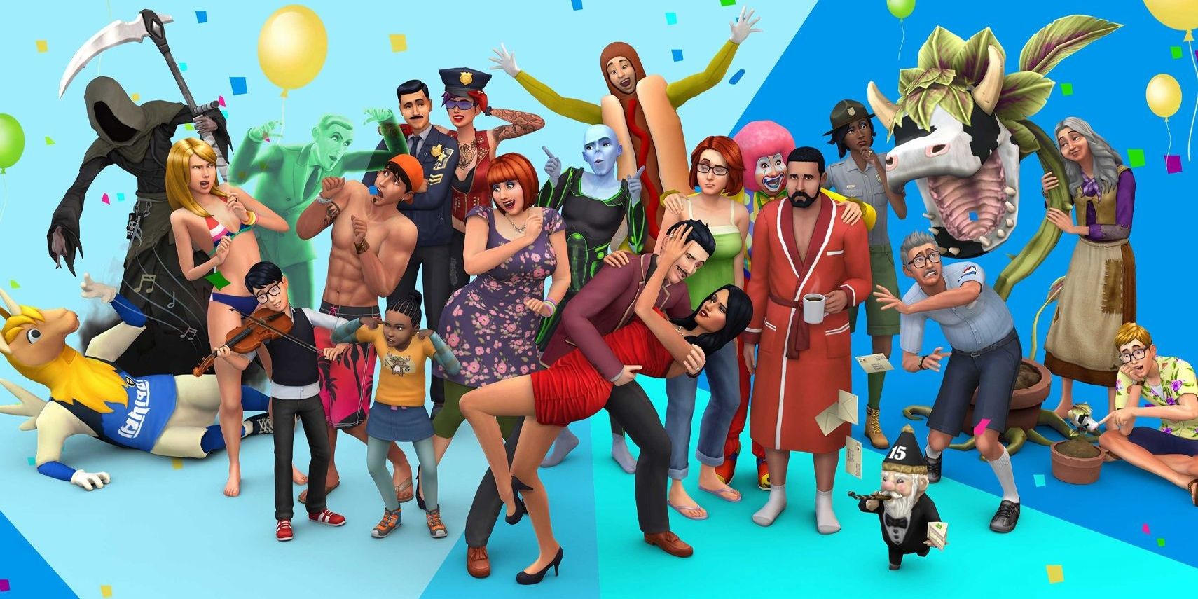 A group of Sims 4 Sims.